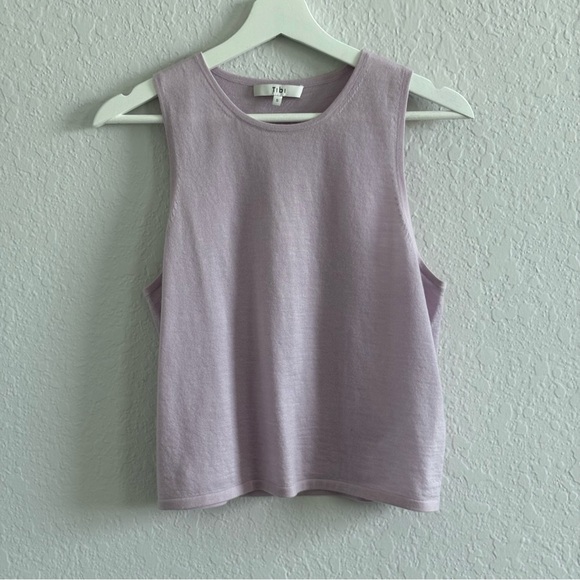 Tibi Tissue Cashmere Tank in Pale Lavender - Picture 1 of 10